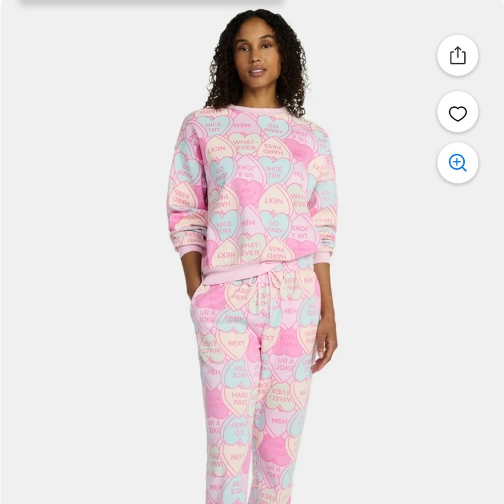 Wound Up Pink and Blue Heart Print Joggers